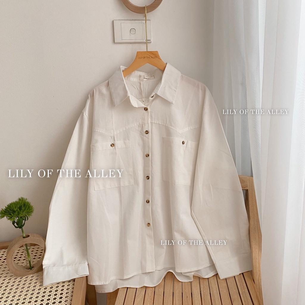 Áo Sơ mi trơn 2 túi đính cúc Double J