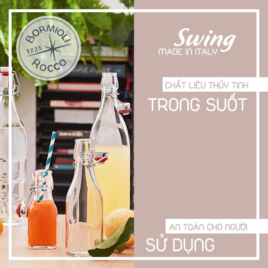 Chai thủy tinh vuông nắp cài Swing 500ml - Hàng nhập khẩu