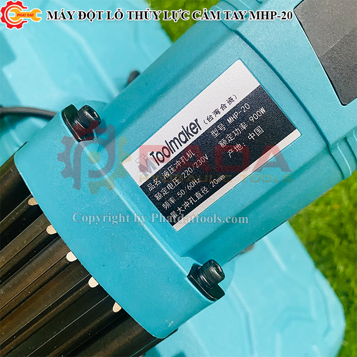 Máy Đột Lỗ Thủy Lực Chạy Điện Cầm Tay MHP-20-Đột Tôn Dày 6mm-Công Suất 900W-Kèm Sẵn 5 Khuôn Đột