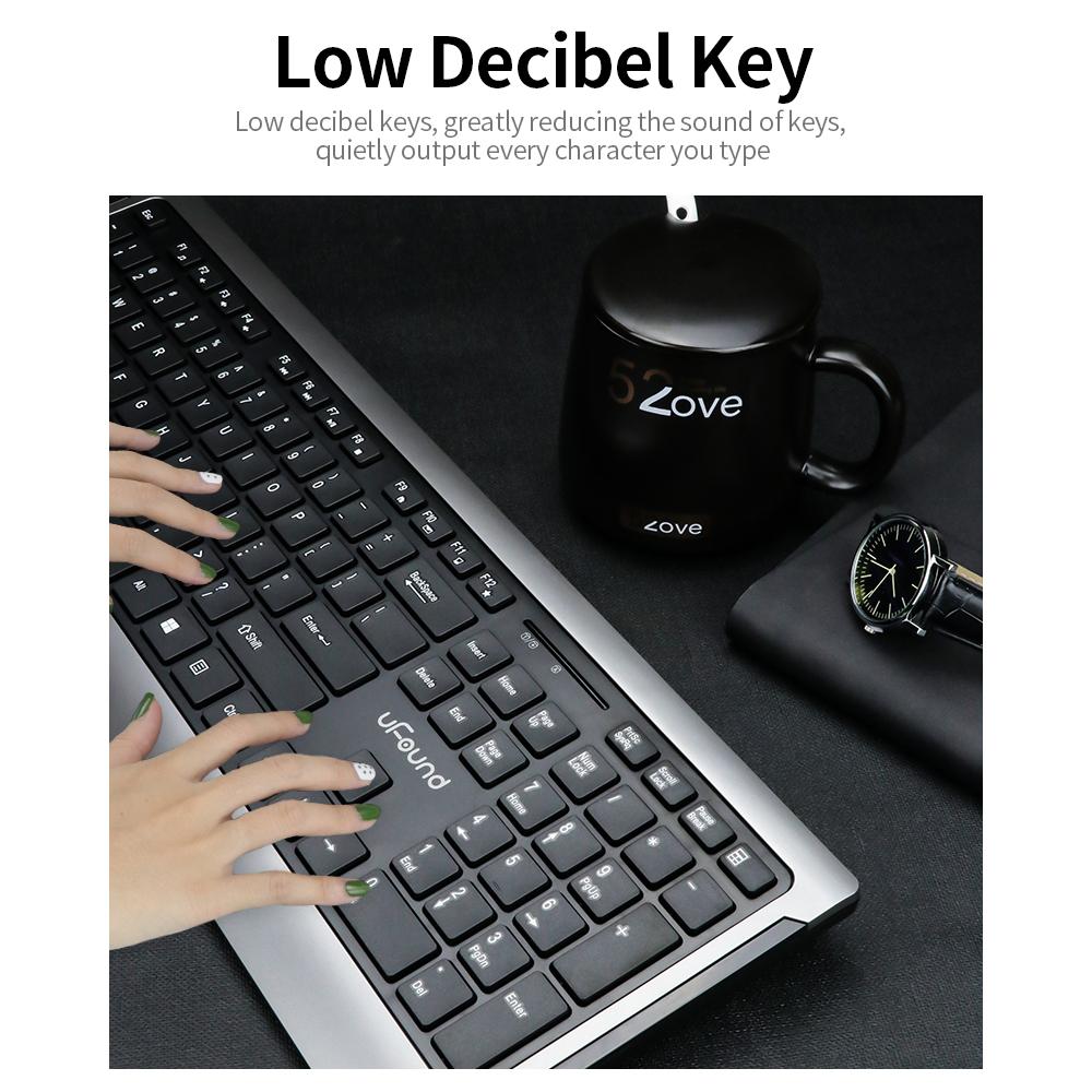 Combo 106 phím Bàn phím uFound R-756 truyền tải 2.4G + Chuột không dây 1200DPI cho Văn phòng Doanh nghiệp