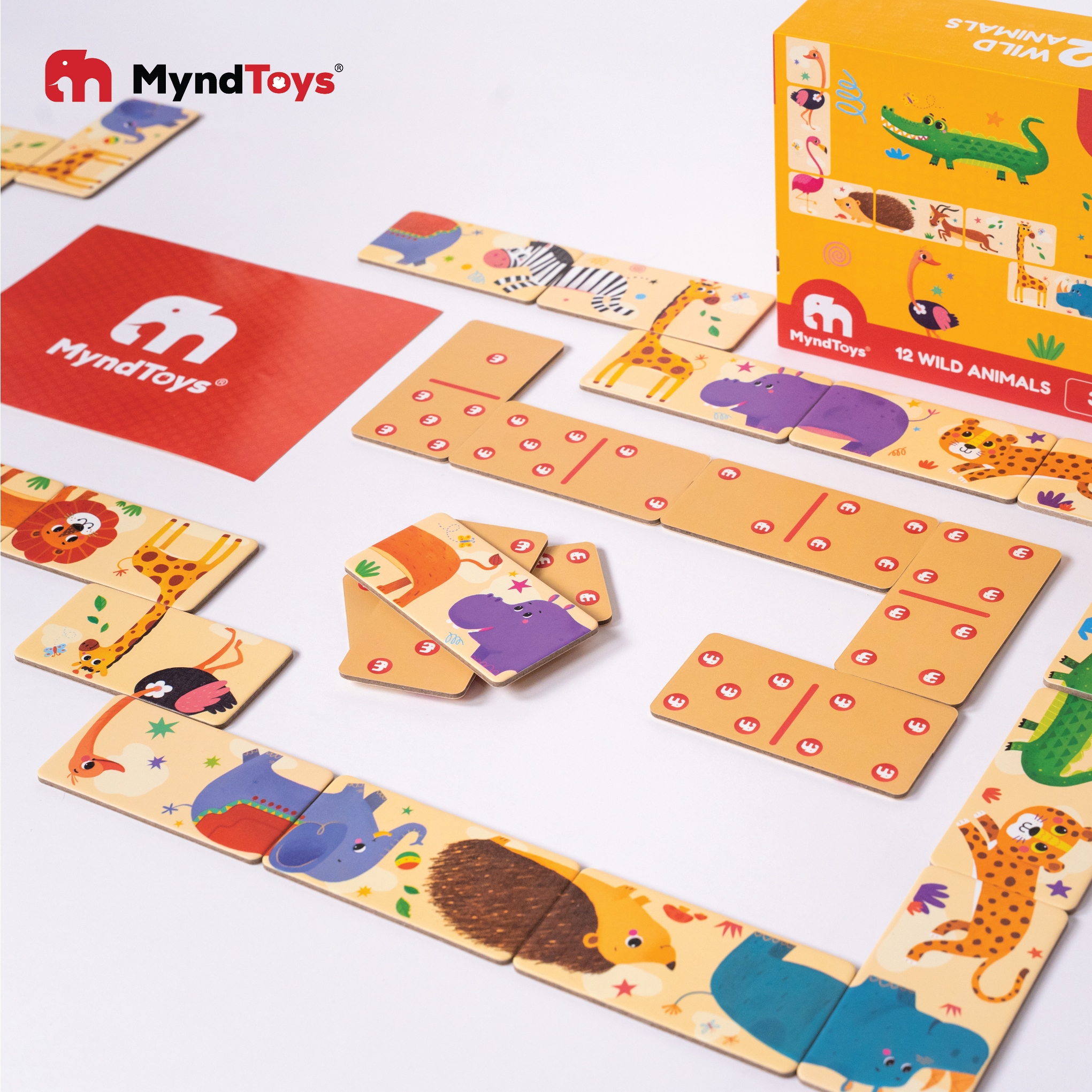 Đồ chơi Giáo dục MyndToys Trò chơi Domino Thú rừng Boardgame – Domino In the Wild cho bé từ 3 tuổi