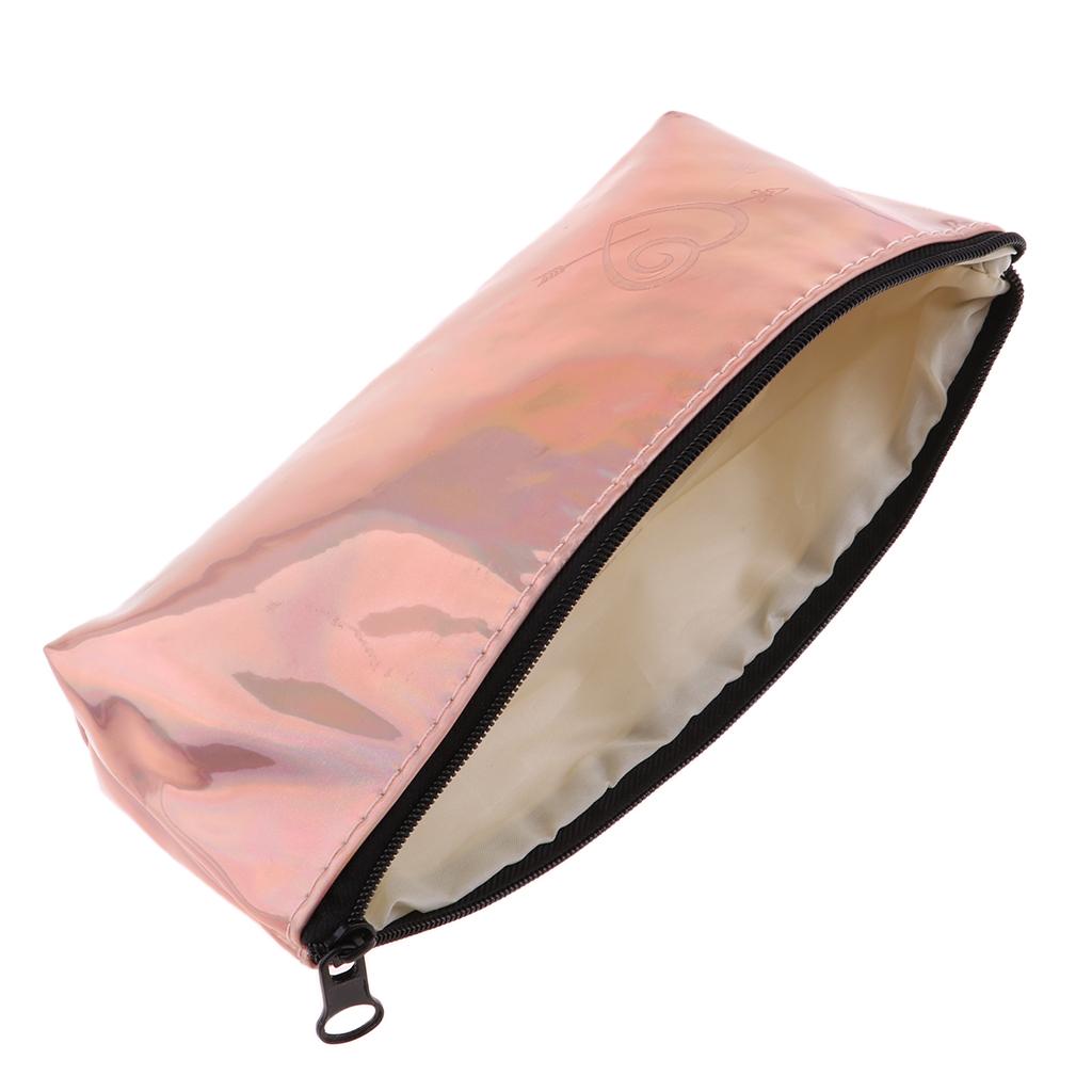 2xSoft Zipper Pouch Pencil Pen Case Holder Cosmetic Makeup Bag Purse Gold