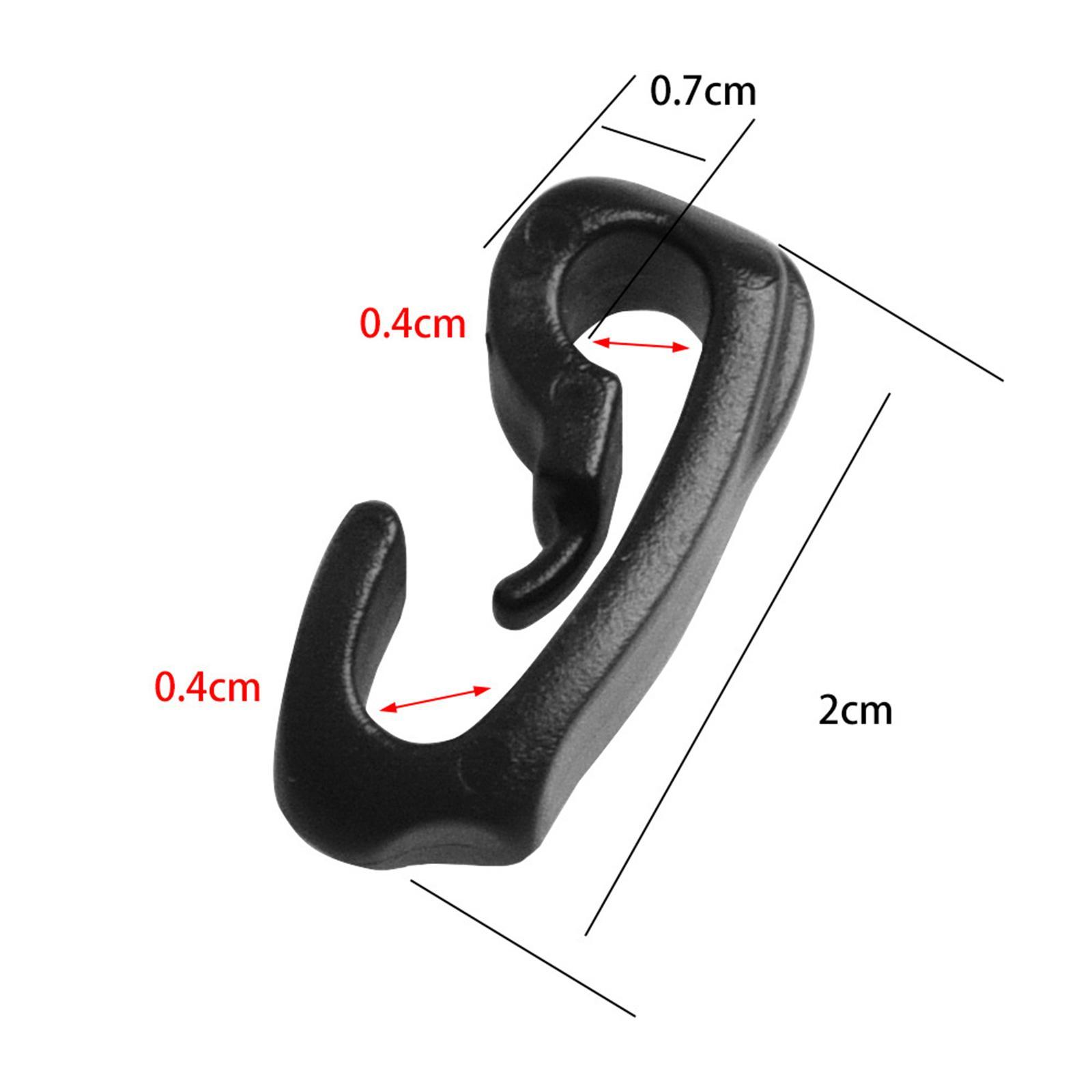 10-Pack Outdoor Camping Tent Hooks, Canopy Windproof Hook, Plastic Shock Cord Clasp Hook for Camping Canopy Backpacking Awning