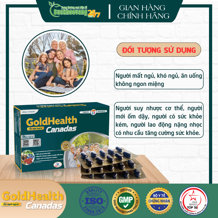 Viên ăn ngủ ngon GoldHealth Canadas Giúp ăn ngon ngủ tốt, tăng cường sức đề kháng - Hộp 60 viên