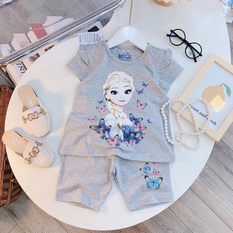 Bộ bé gái công chúa Elsa - nhân vật hoạt hình bé gái nào cũng mê với bốn màu hồng phấn, hồng sen, ghi, vàng