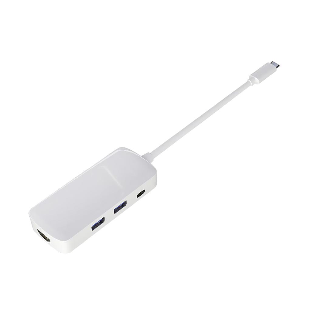 Type-c Hub USB-C to  4K Converter with 2xUSB3.0+PD Port Adapter Cable