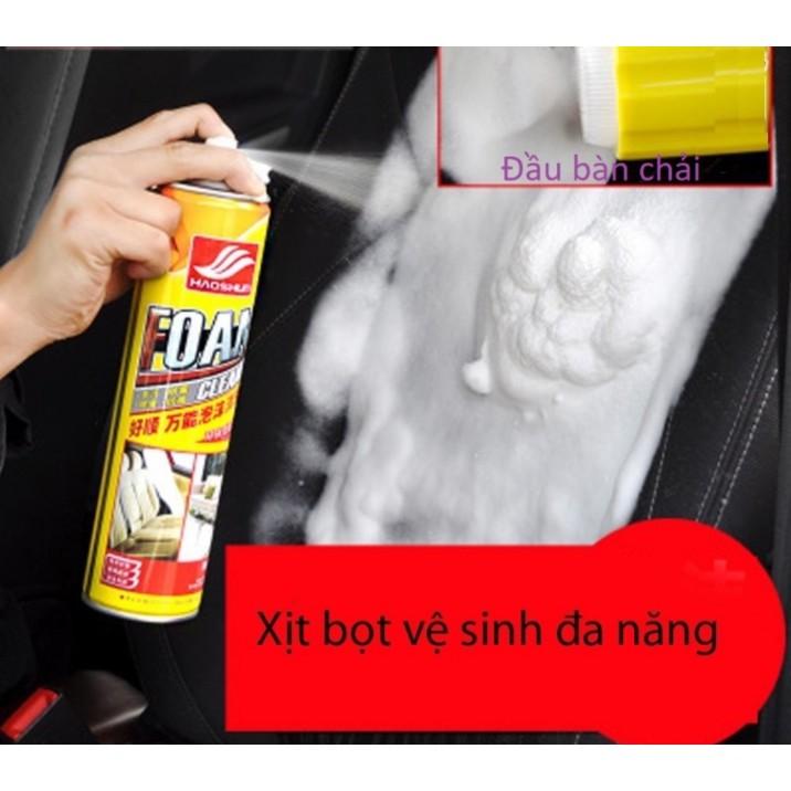 Chai Xịt bọt Đa Năng FOAM Cleaner Công Nghệ Mỹ Vệ Sinh Ghế Da, Nội Thất Ô TÔ, Túi Ví Da, Giày Dép....