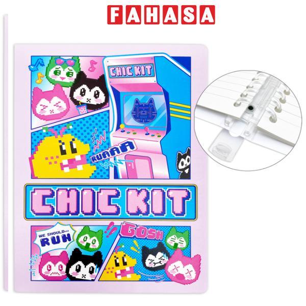 Sổ Còng Hồng B5 - Kẻ Ngang - 80 Trang 80gsm - Ruột Có Thể Thay Thế - Chic Kit 43545 - Màu Hồng