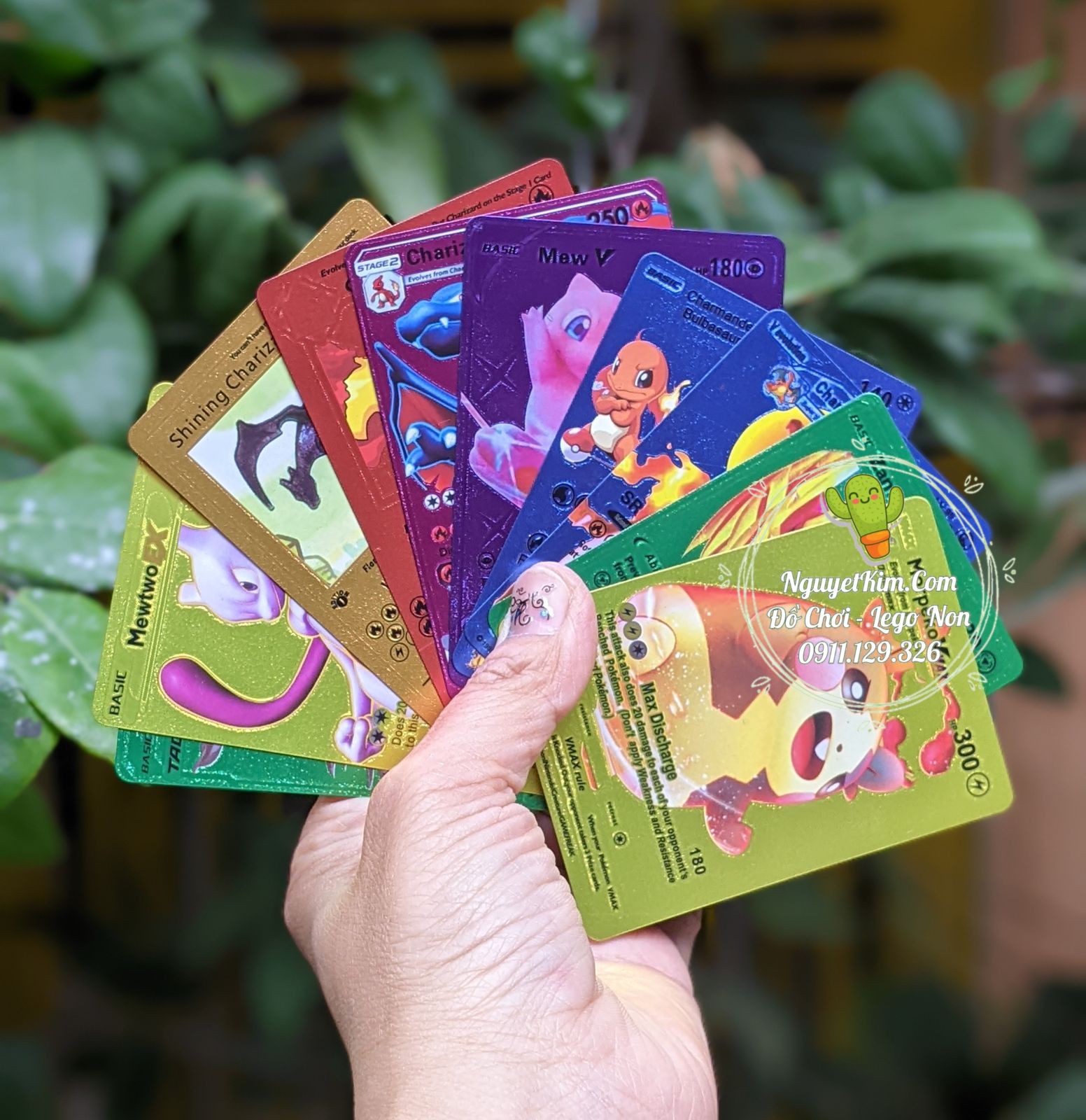 Túi 10 Thẻ Bài Pokemon Vip Cao Cấp Loại Mạ Màu Ánh Cầu Vồng Cực Chất Vmax GX- Đồ Chơi Sưu Tập