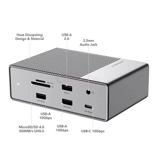 Cổng chuyển đổi HyperDrive 18-in-1 Gen2 USB-C Hub HD-G218 - Hàng chính hãng