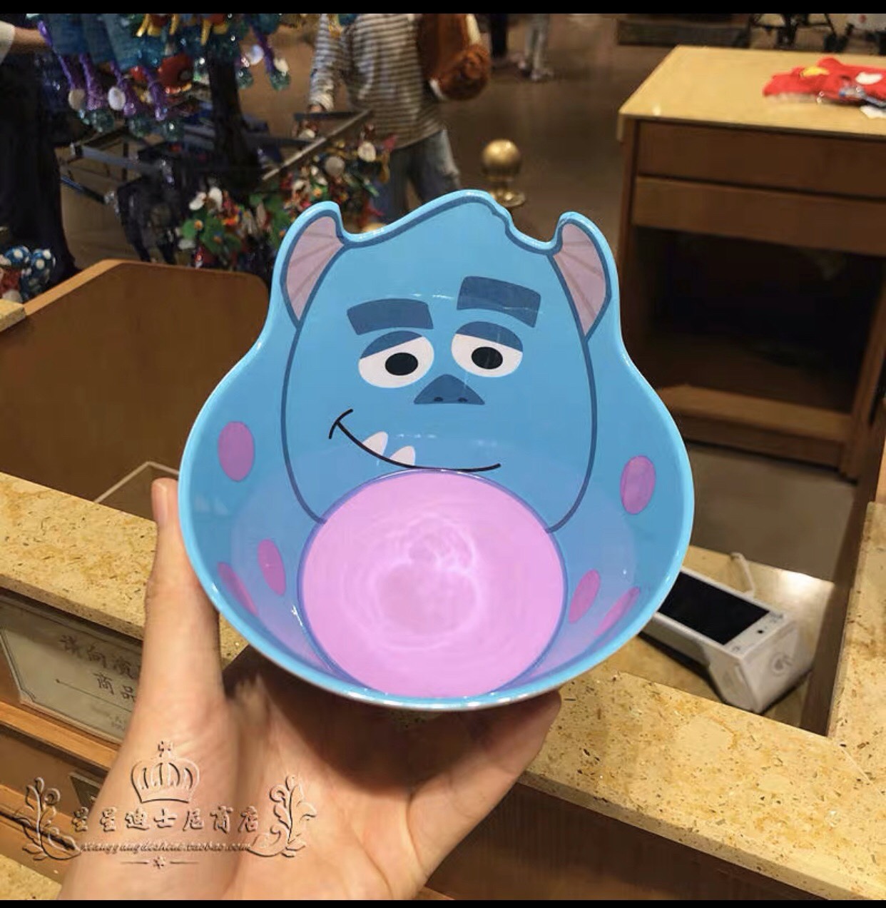 Chén ăn nhựa Melamine hình Sulley Monsters University 3D màu xanh dương cho bé trai - 78VNDM2488X