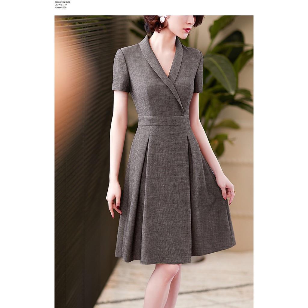 Tk661020-ĐẦM XÒE CỔ VEST SANG TRỌNG