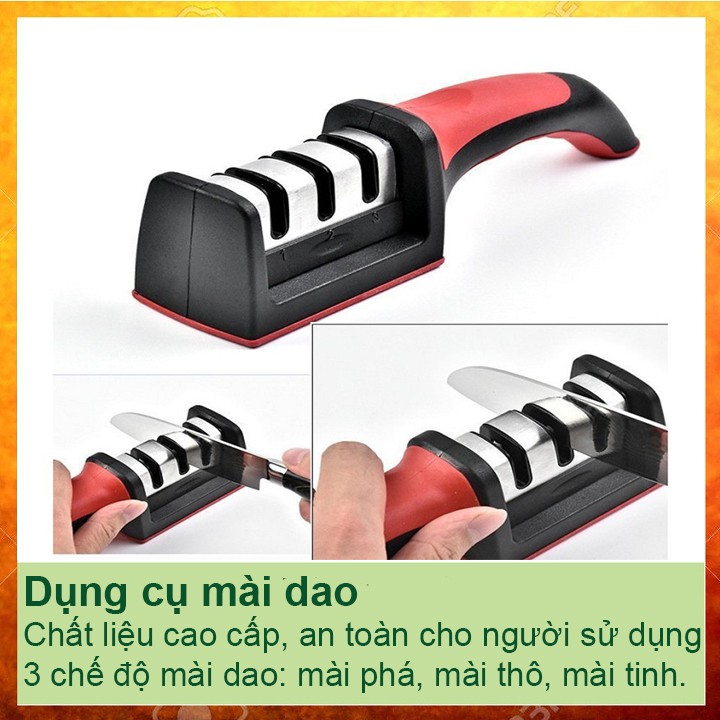 Dụng cụ mài dao kéo thép không gỉ cao cấp + Tặng 2 túi khử mùi nhà bếp Nhật Pháp