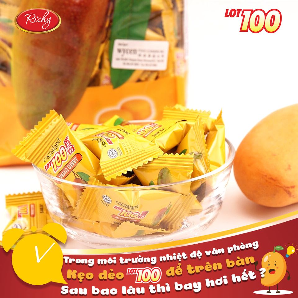 Kẹo Gummy Lot 100 Xoài Cocoaland (150g/Gói)