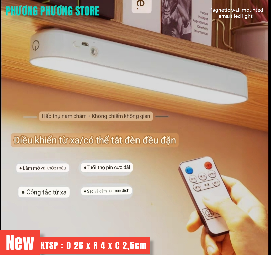 Đèn Led Treo Không Dây 1800 mAh LKESBO 1170 Cảm Ứng Dán Tường Gắn Nam Châm 3 Chế Độ Sáng - 3 Chế Độ Hẹn Giờ Hàng Chình Hãngj