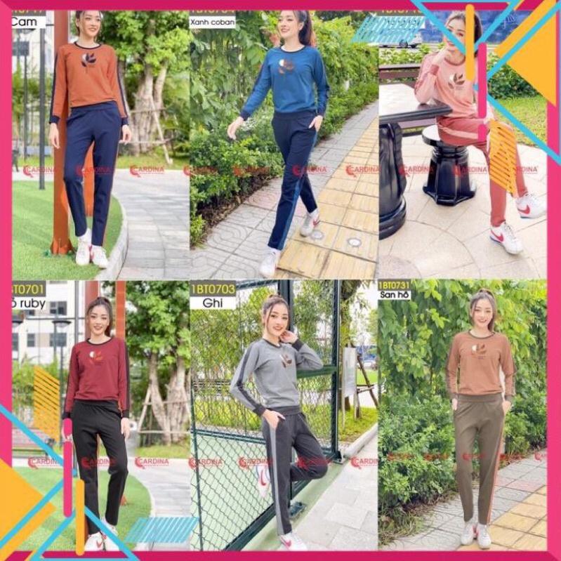 Bộ thu hình in lá CARDINA cotton cao cấp co giãn 4 chiều mã 1BT07