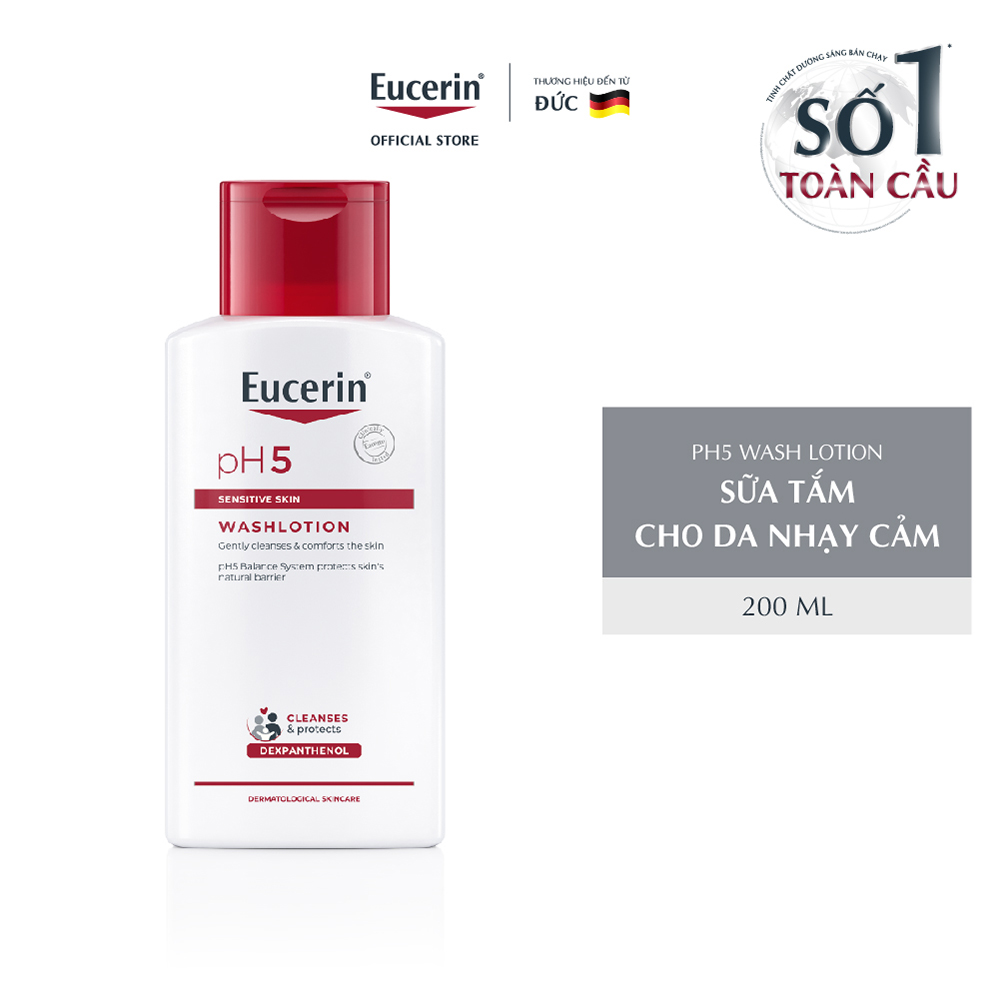 Sữa tắm cho da cơ thể nhạy cảm Eucerin pH5 Sensitive Skin Washlotion 200ml