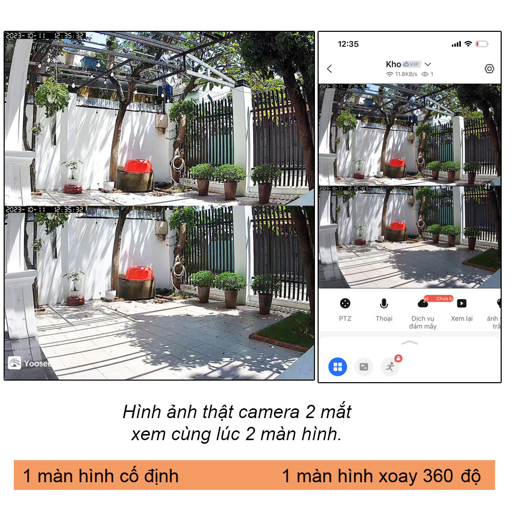 Hình ảnh Camera Wifi Yoosee Hai Mắt Xem 2 Màn Hình Cùng Lúc Xoay 360°, Đàm Thoại Hai Chiều, Báo Động Chống Trộm, Chuyên Dụng Ngoài Trời - Hàng Chính Hãng