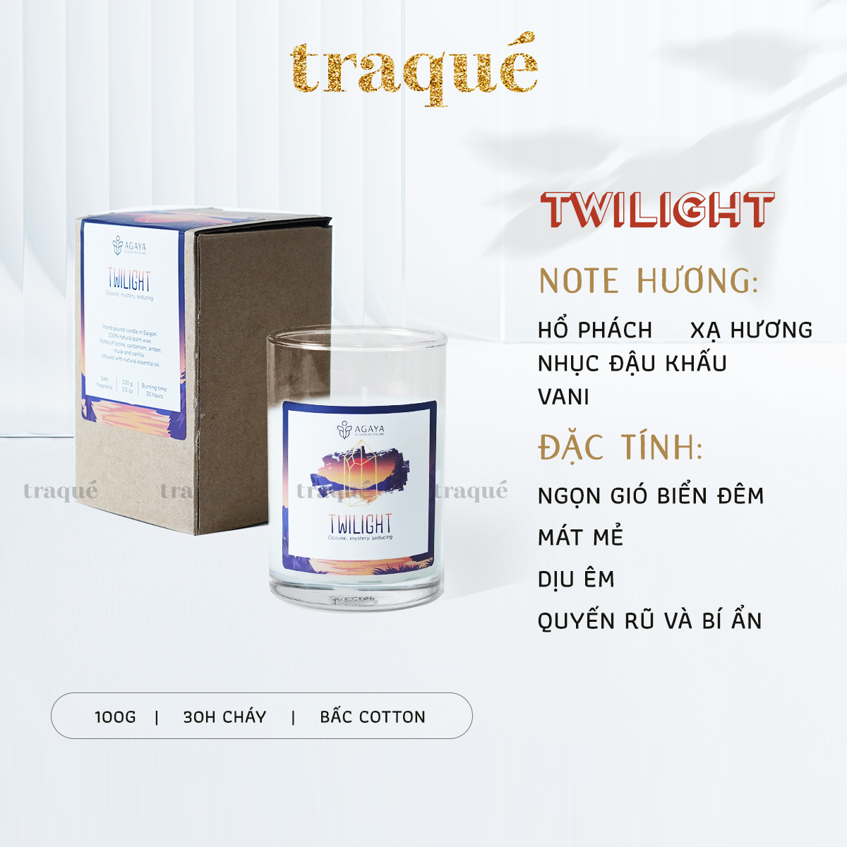 Nến thơm tinh dầu cao cấp không khói an toàn Candle Cup - TWILIGHT/CHẠNG VẠNG - S - 100G