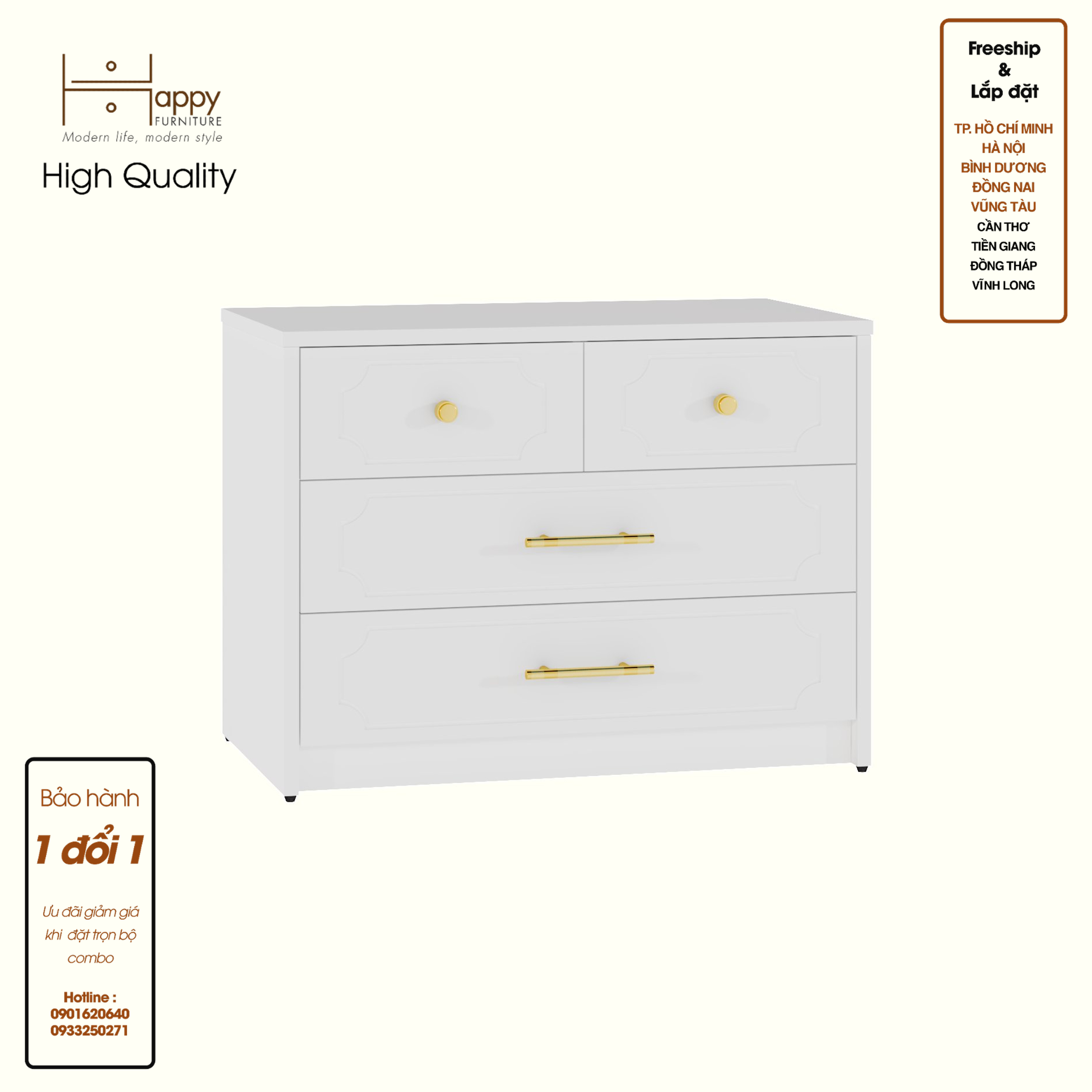 [Happy Home Furniture] NERIS, Tủ lưu trữ 6 ngăn kéo , 70cm x 40cm x 52cm ( DxRxC), THK_137