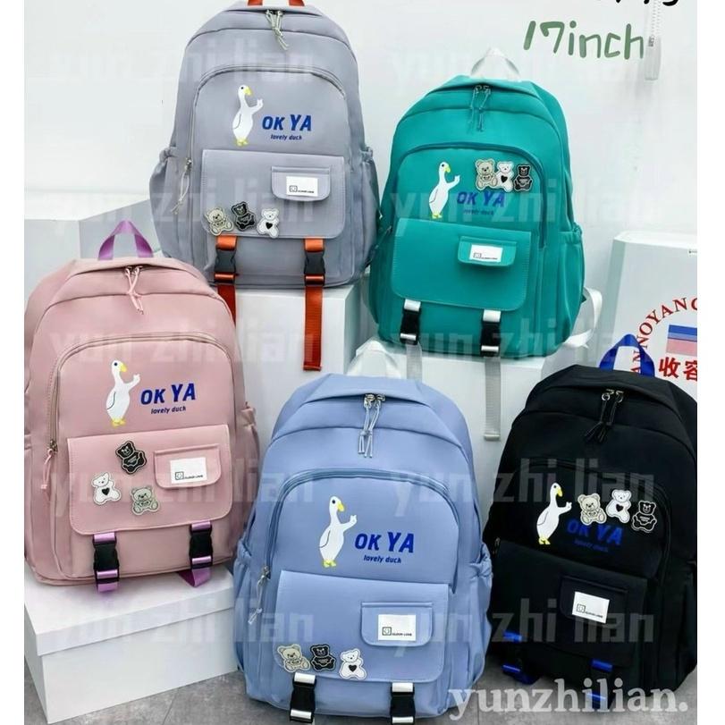 Balo học sinh cấp 2, cấp 3, balo du lịch mã 886605 hình chú vịt