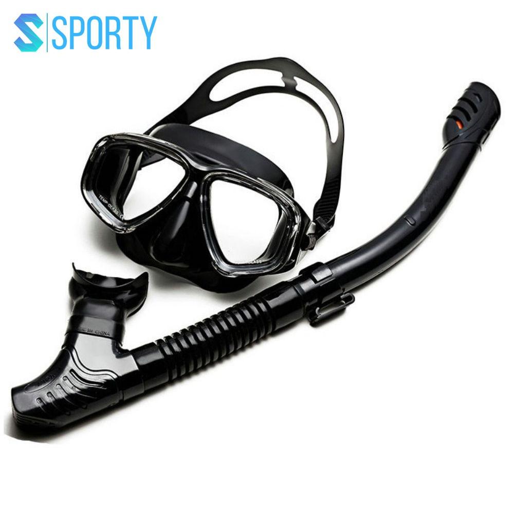 Bộ kính lặn ống thở đi lặn biển SPORTY mắt cường lực ống thở ngăn nước