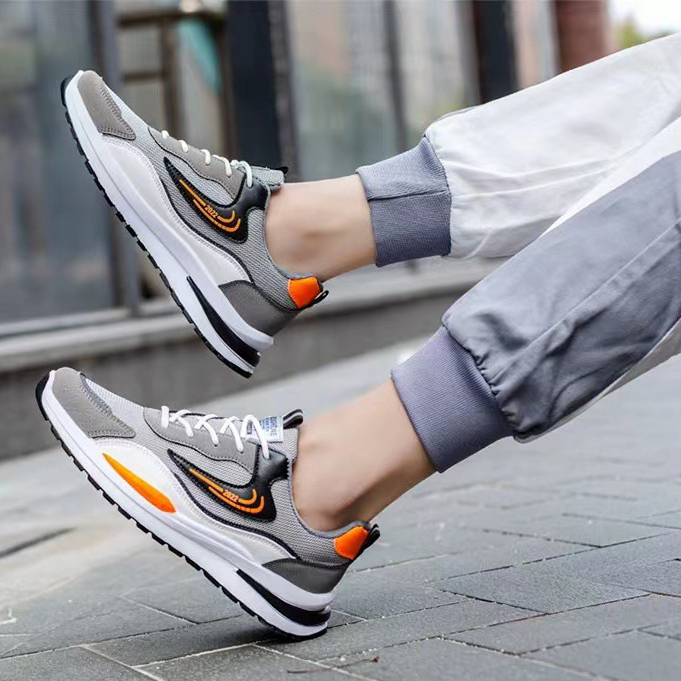 Giày Thể Thao Nam GEMI - Giày Sneaker Màu Đen - Xám, Giày Thể Thao Chạy Bộ, Thể Dục, Đi Chơi - G5296