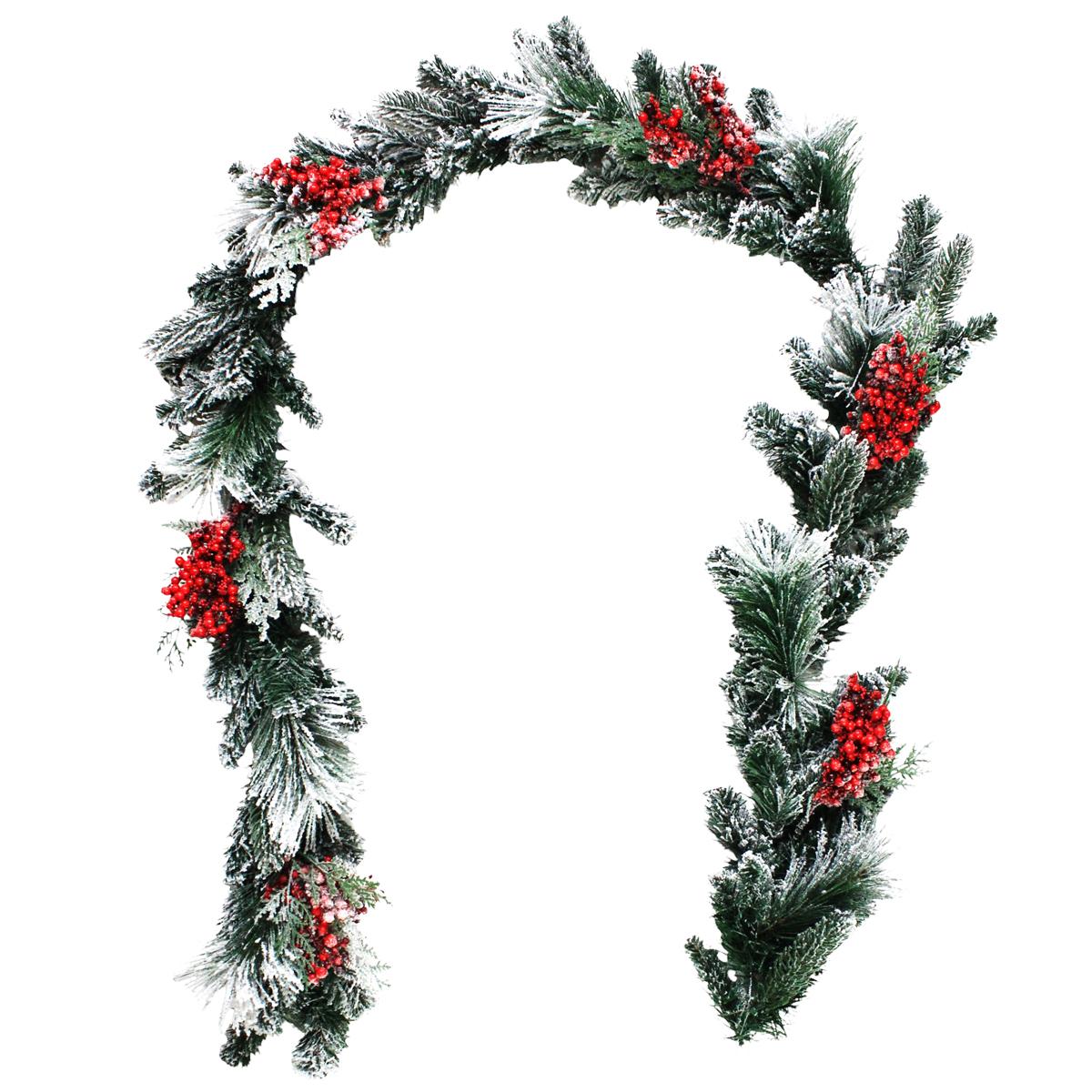 Dây Trang Trí 4 Loại Lá Phủ Tuyết 210 cm - Trang Trí Giáng Sinh - Chaang Chiia LP-G10-SD