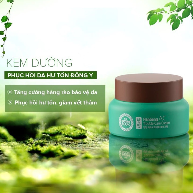 Kem dưỡng The Nature Book phục hồi da hư tổn Đông Y Hàn Quốc Hanbang AC Trouble Care Cream 45ml