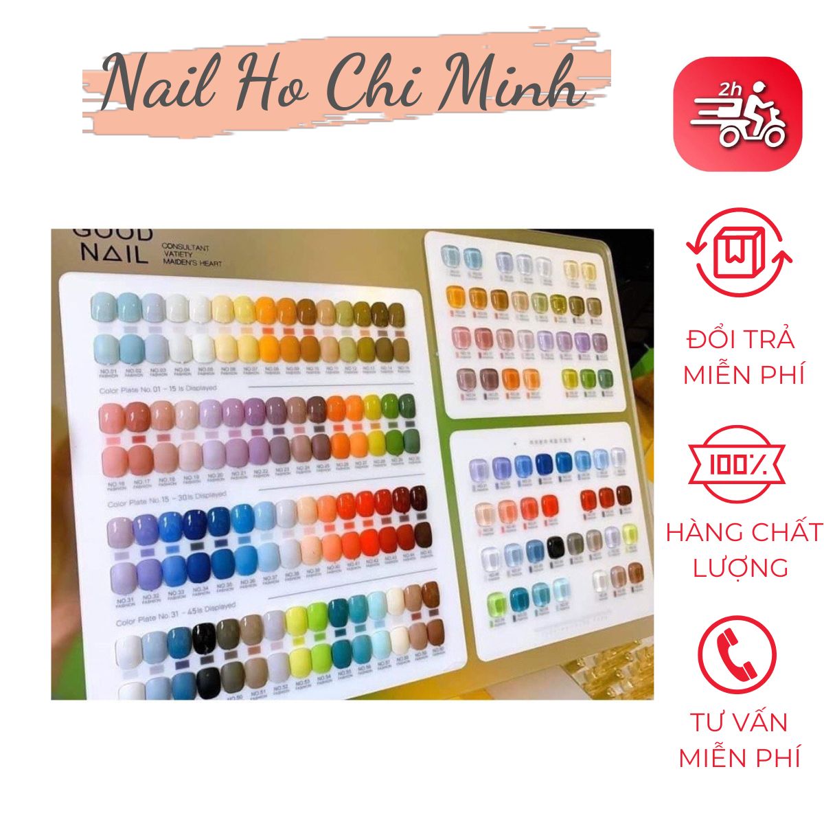 [Sản phẩm mới]Set 60 màu Very Good Nail dòng sơn gel Hàn Quốc phiên chai dài loại 1(tặng bảng màu mica lớn + 2 chai base top)