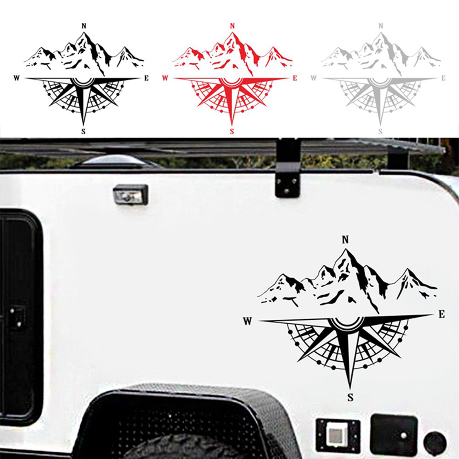 Mountain Compass Stickers, Decal for Car Hood Auto Body Side Door Compass Waterproof Sticker, Vinyl Stripe Decal Sticker