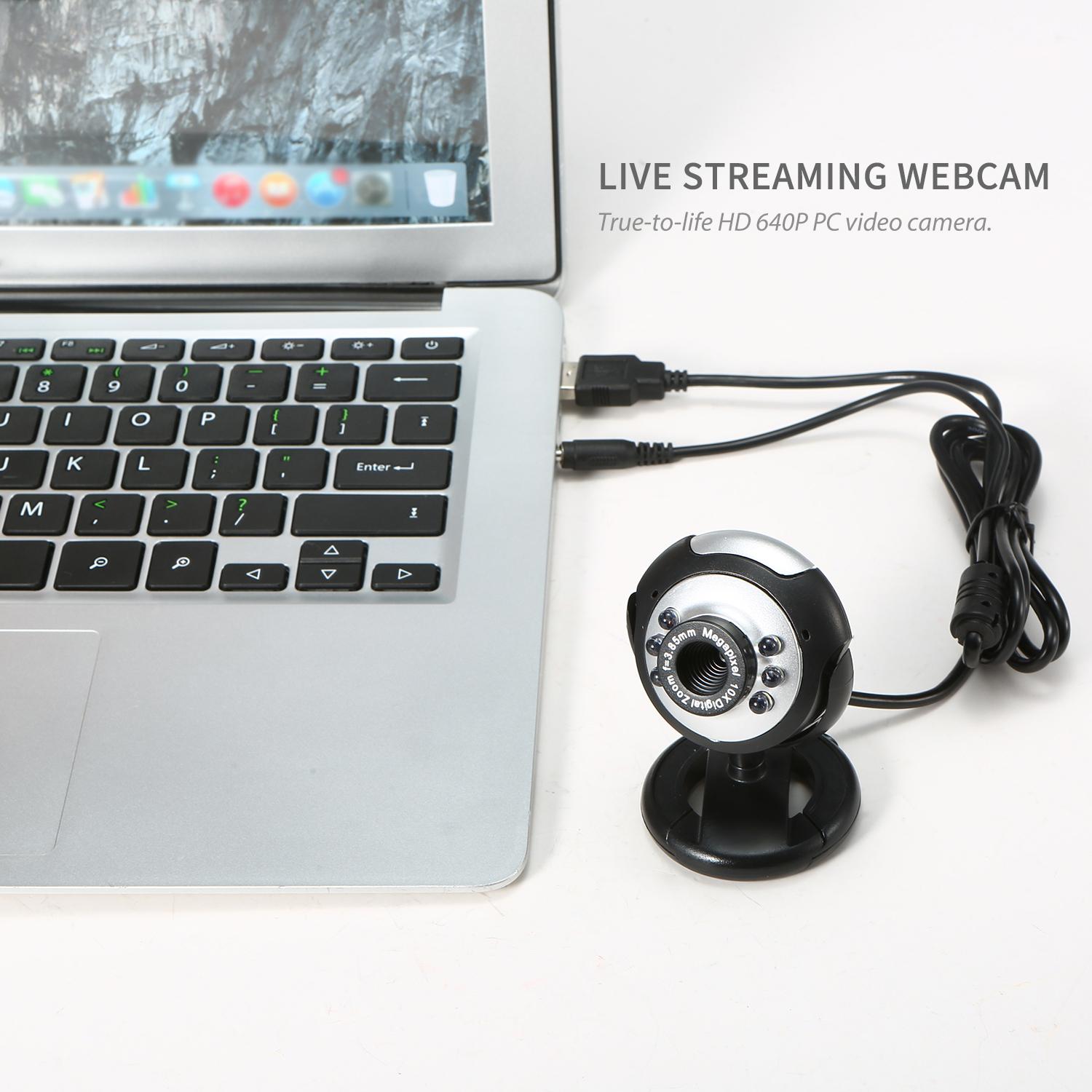 Webcam Camera Qua Usb Có Thể Xoay 360 Độ Cho Pc Máy Tính Xách Tay Trực Tiếp Hội Nghị Truyền Hình 640P