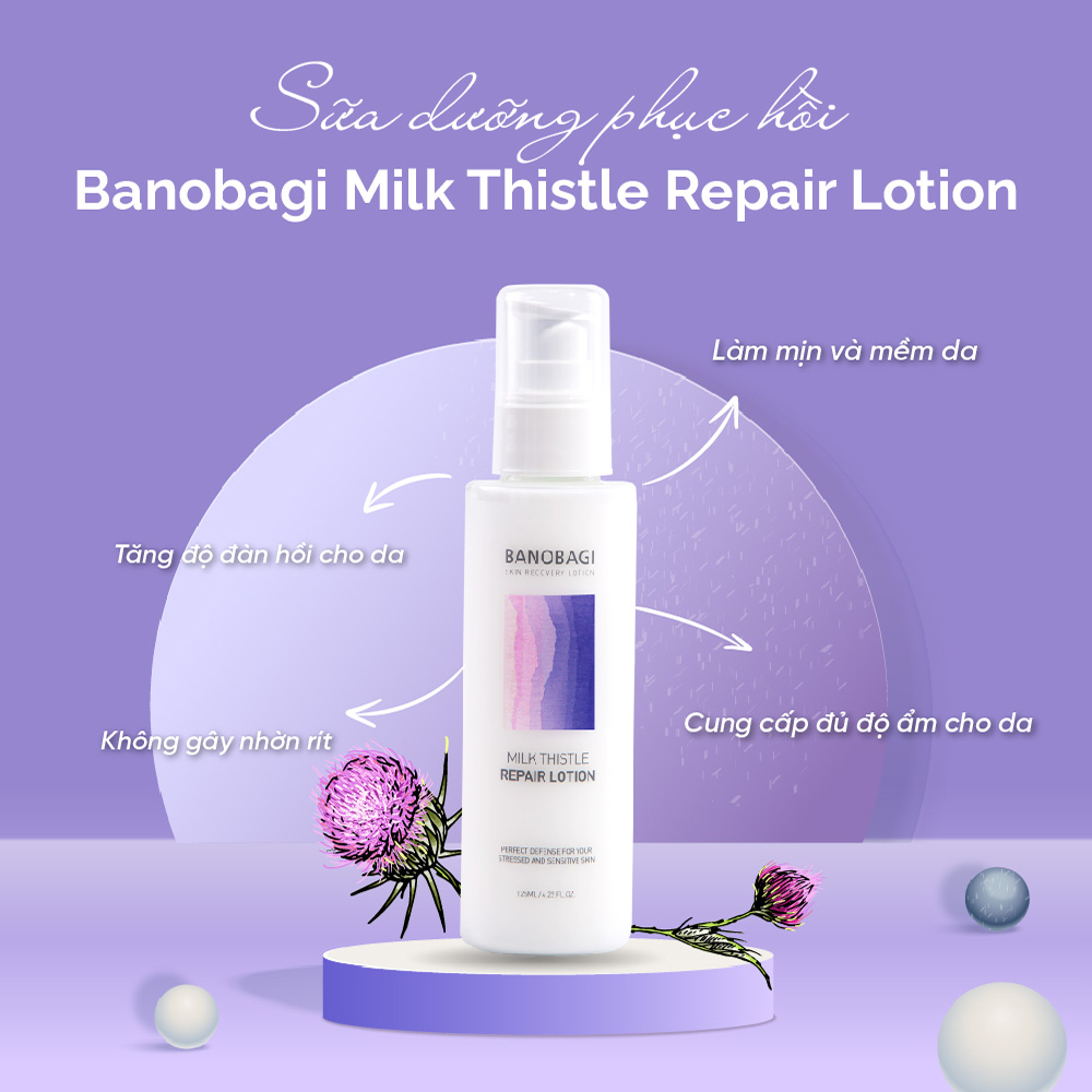 Sữa dưỡng da Banobagi Milk Thistle Repair Lotion 125ml - làm mềm mịn da, nâng cơ, cấp ẩm