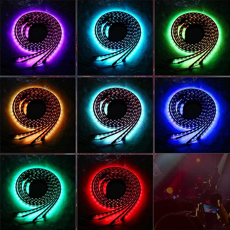 Đèn chiếu sáng dưới đèn LED ô tô Đèn khí quyển Điều khiển ứng dụng từ xa Dải linh hoạt RGB Đèn gầm trang trí Đèn gầm Đèn neon