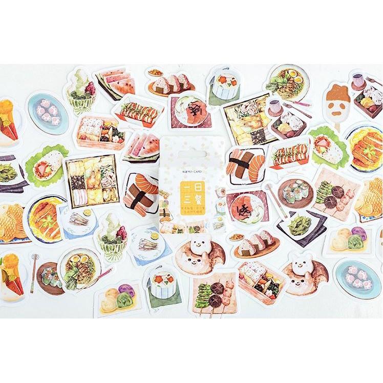 Bộ 46 Sticker Món Ăn Hàn Quốc dán trang trí E27
