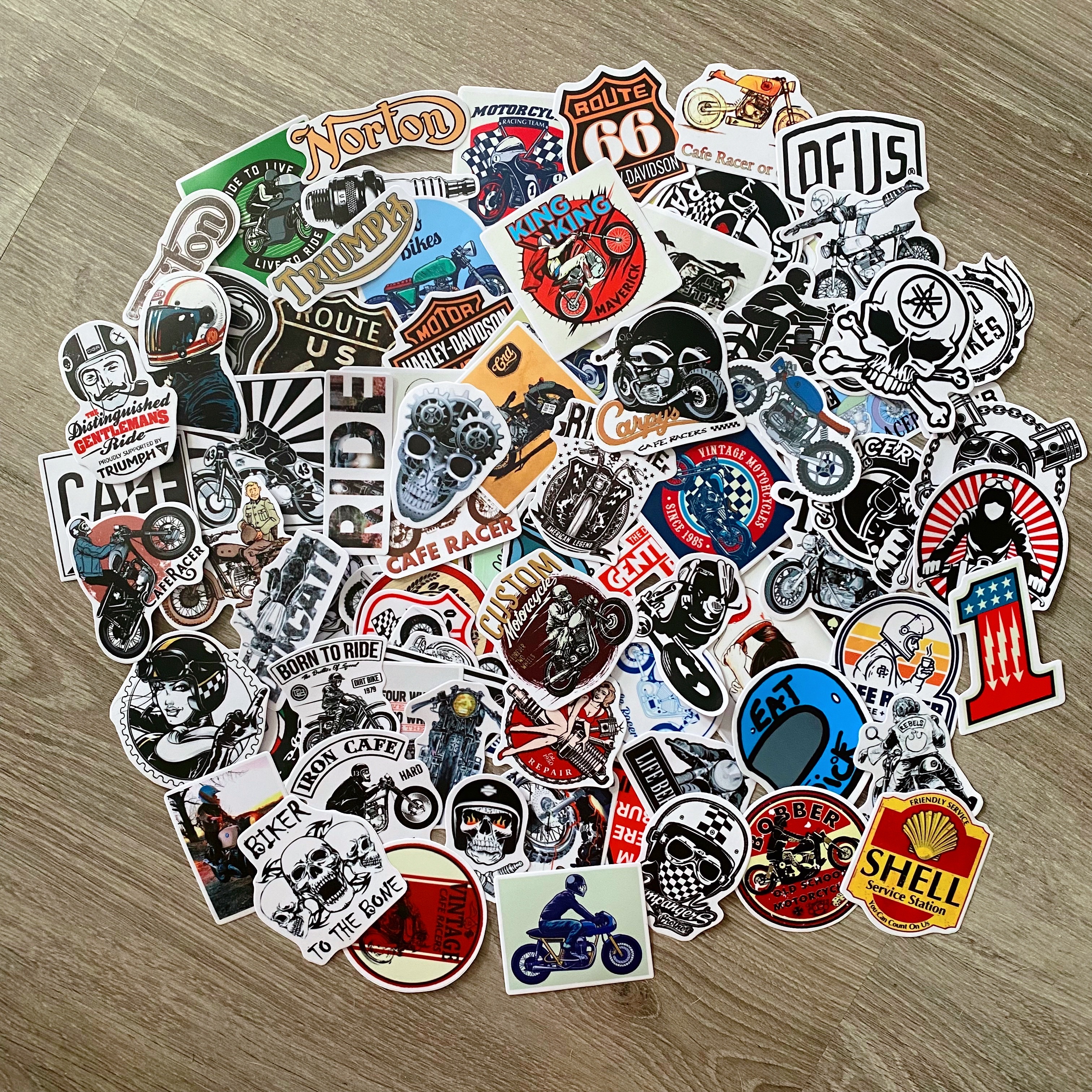 Bộ 20 Sticker Cafe Racer Hình Dán Chống Nước Decal Chất Lượng Cao Trang Trí Va Ly Du Lịch Xe Đạp Xe Máy Xe Điện Motor Laptop Nón Bảo Hiểm Máy Tính Học Sinh Tủ Quần Áo Nắp Lưng Điện Thoại