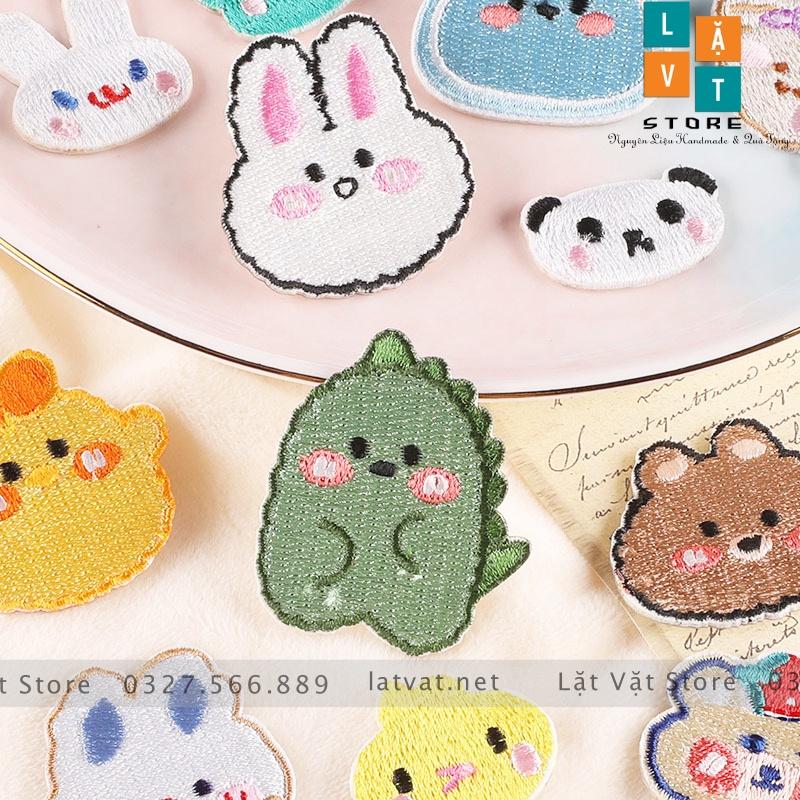 Bộ 12 hình patch ủi quần áo Chợ Thú Cưng cực kì dễ thương, dán Vali, tủ lạnh, Sticker miếng dán ...