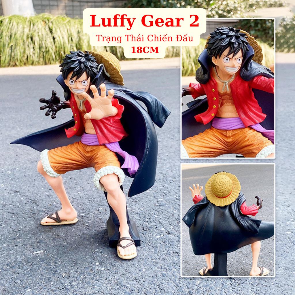 Mô Hình Luffy Trạng Thái Chiến Đấu Gear 2 Cao Cấp 18cm Mô hình One Piece Cao Cấp, Figure Mô Hình Anmie One Piece Luffy V - Bản LED