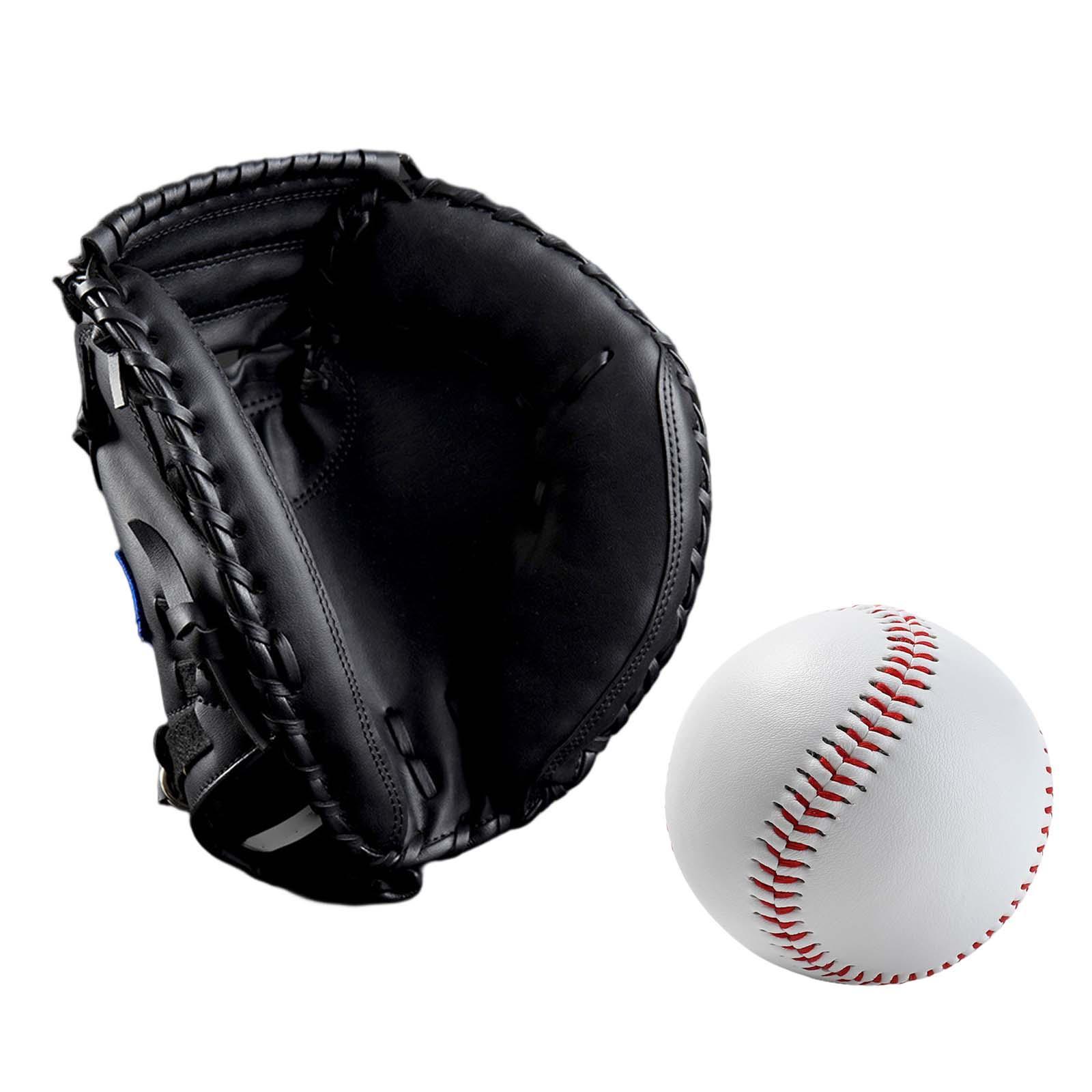 Baseball Catcher Gloves PU with Baseball Ball Teeball Glove Men Women Unisex
