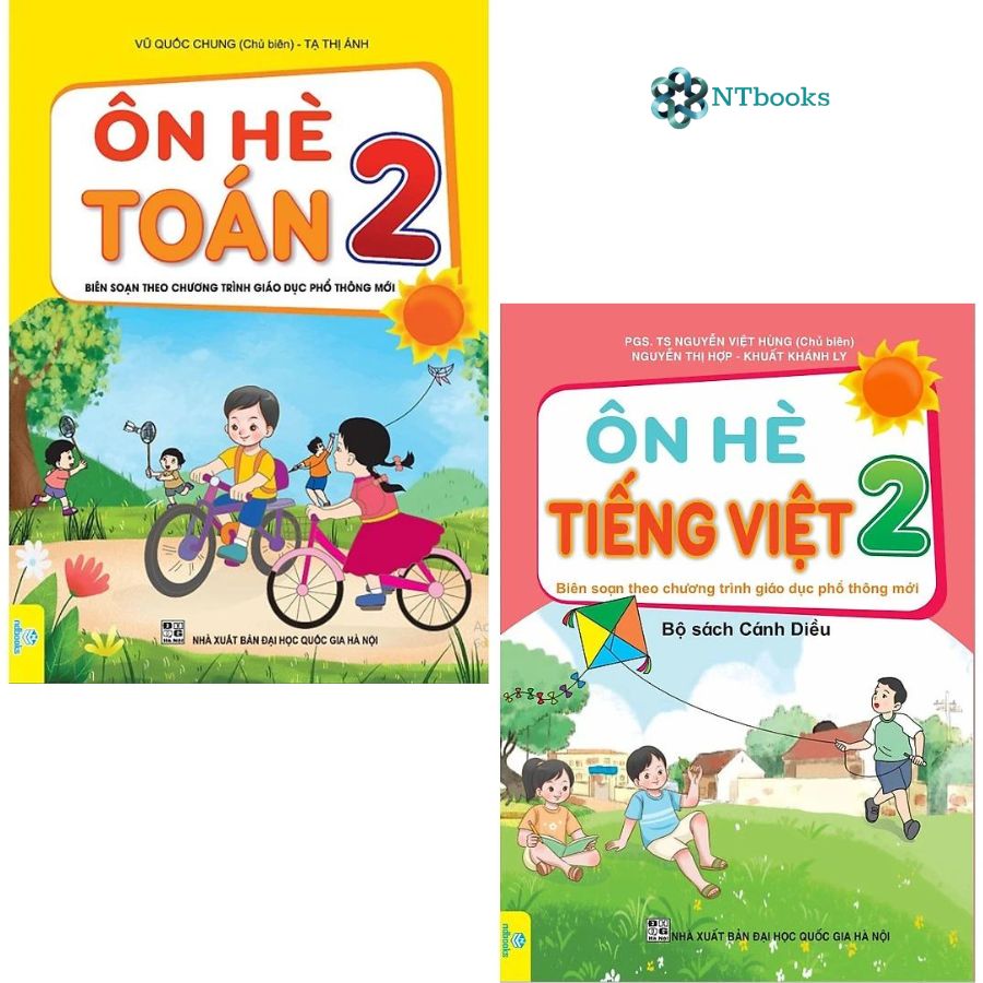 Combo 2 cuốn Sách Ôn Hè Toán + Tiếng Việt 2 - Cánh Diều (Biên Soạn theo chương trình Giáo dục phổ thông mới)