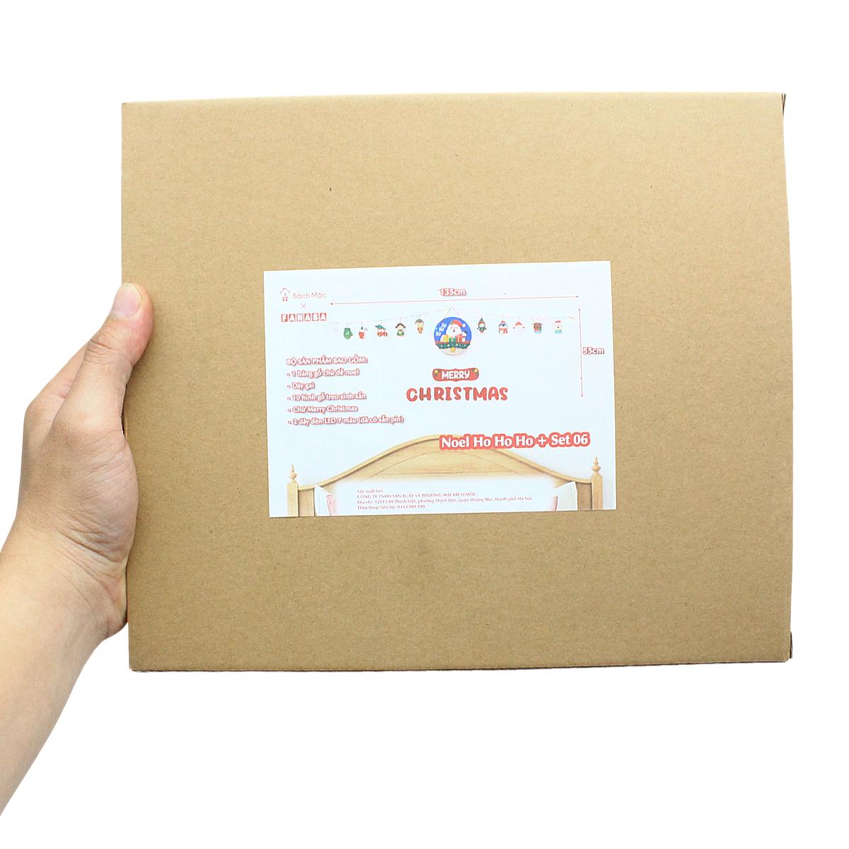 Dây Hình Gỗ Treo Tường Trang Trí Giáng Sinh - Bách Mộc - Ho Ho Ho