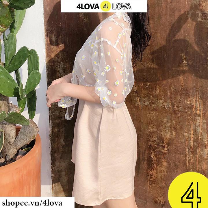 Áo khoác cardigan nữ lửng mỏng 4LOVA kiểu dáng thời trang freesize