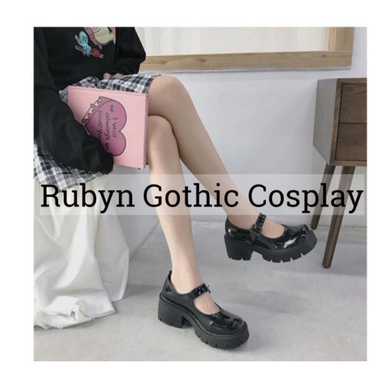 Giày Lolita Oxford đế cao cosplay học sinh Nhật Bản ( BÓNG VÀ NHÁM )