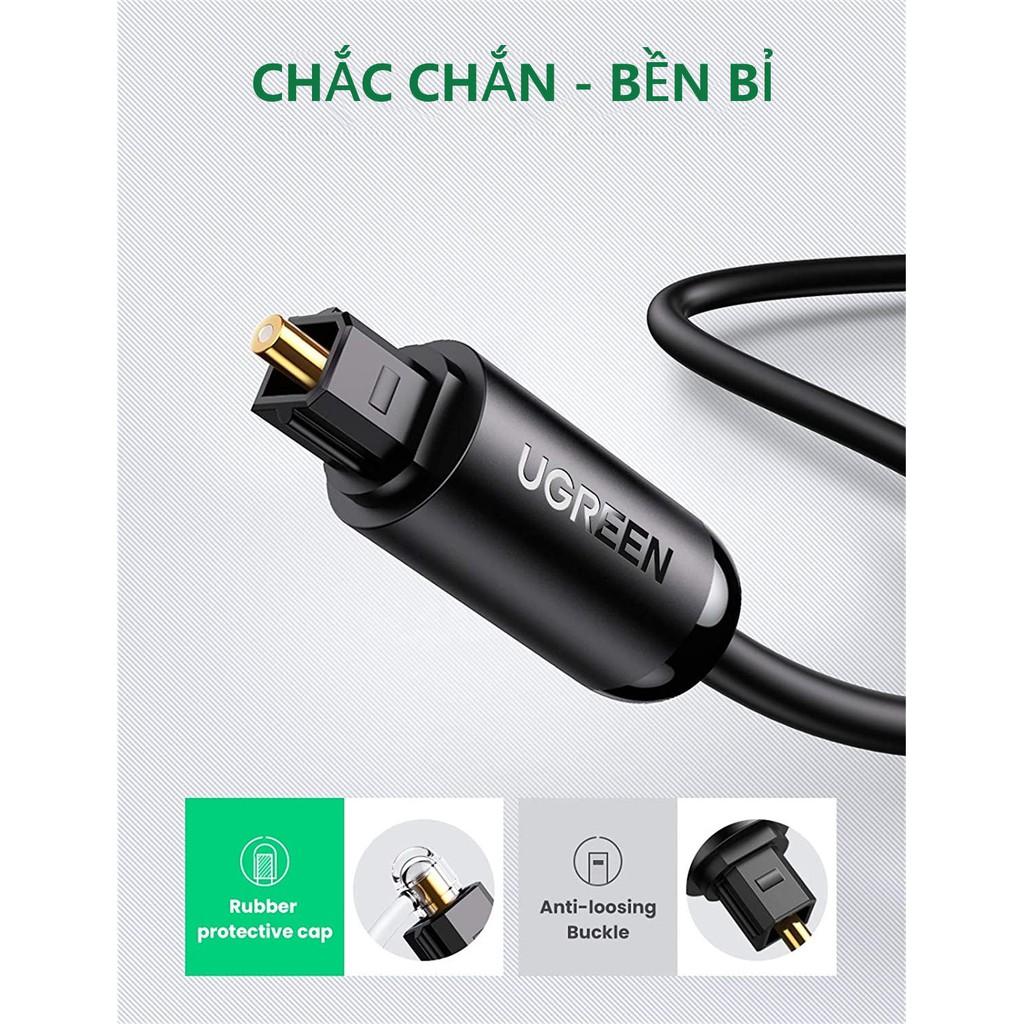 Cáp audio quang Toslink Optical hỗ trợ âm thanh 5.1/ 7.1 dài 1-3m UGREEN 70890- Hàng chính hãng