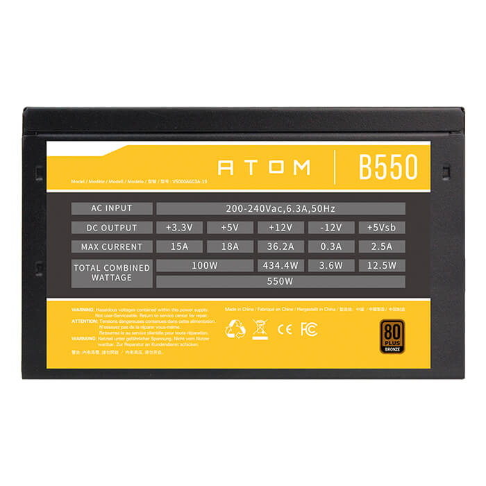 Nguồn máy tính Antec ATOM B550 (Công suất thực 550W) - Hàng chính hãng