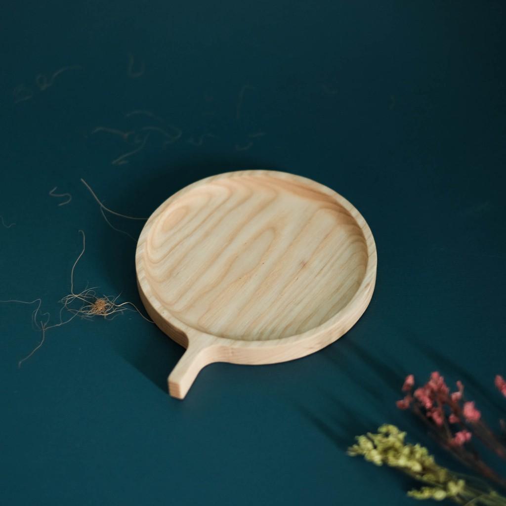 Bộ 3 Khay gỗ tròn tay cầm - Khay gỗ tần bì - woodentray