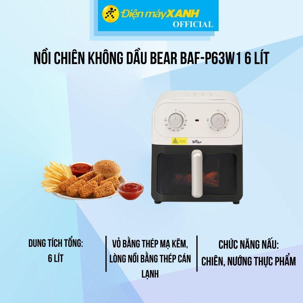 Nồi chiên không dầu Bear BAF-P63W1 6 lít - Hàng Chính Hãng