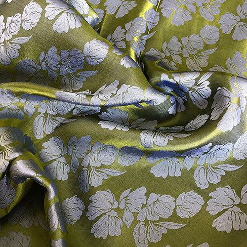 Hình ảnh Vải Lụa Tơ Tằm bèo xanh cốm may áo dài, dệt thủ công, khổ rộng 90cm, mềm mượt & thoáng mát