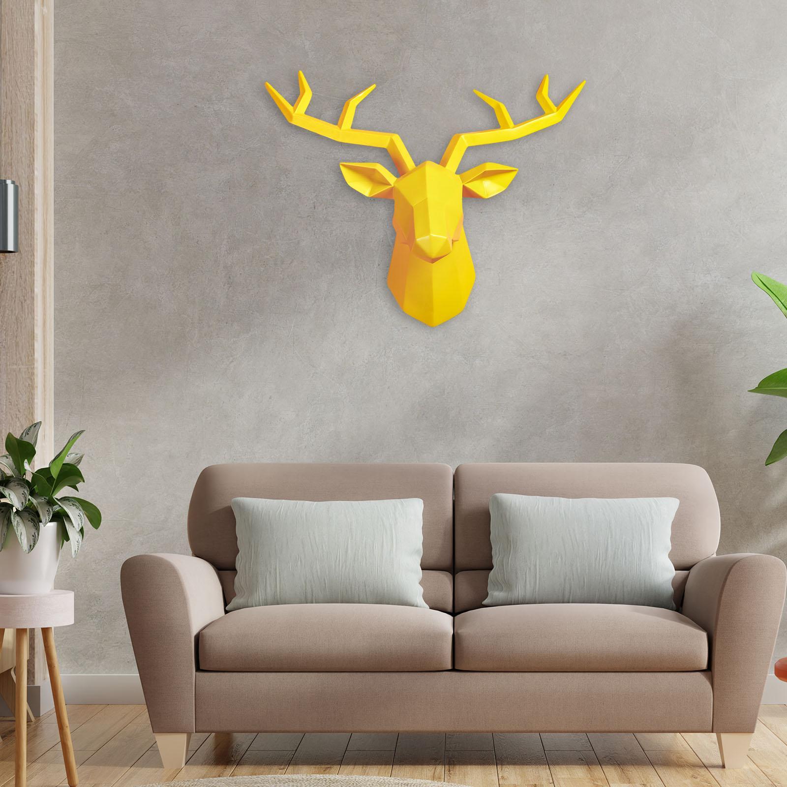 2x Resin Deer Head Sculpture Wall Mount Animal Statues Figurines Decor