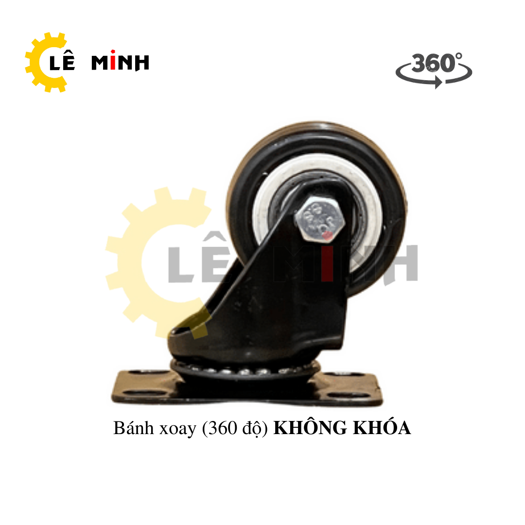 Bộ 4 Bánh Xe Đẩy Hàng Nhựa PP Loại Tốt - 4cm - Có khóa Chống Trượt